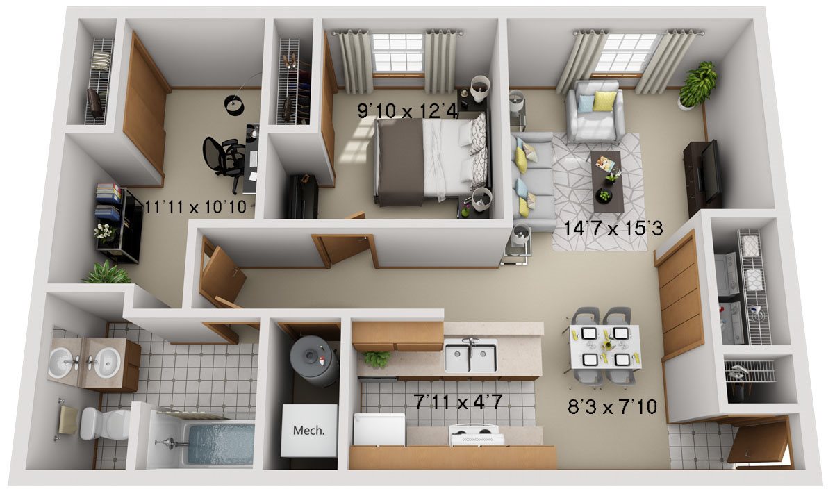 Sawmill Crossing One Bedroom with Study Sawmill Crossing One Bedroom with Study